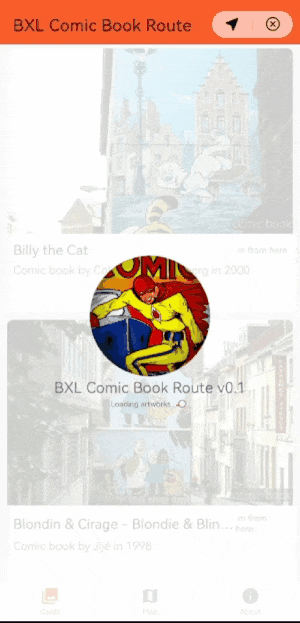 Screenshots of the Comic Book Route Quick App